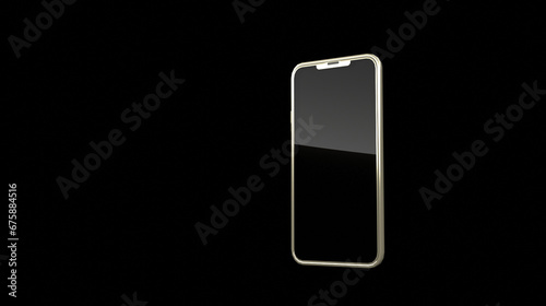 Simple presentation or image of a mobile phone against a black backdrop (ID: 675884516)