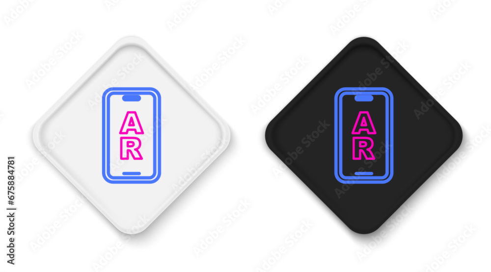 Line Augmented reality AR icon isolated on white background. Virtual futuristic wearable devices. Colorful outline concept. Vector Line Augmented reality AR icon isolated on white background. Virtual futuristic wearable devices. Colorful outline concept. Vector