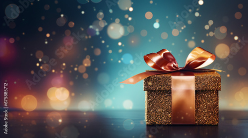 Festive Background Featuring a Gift Box, Creating a Cheerful Atmosphere for Special Occasions and Celebrations © ShadowHero