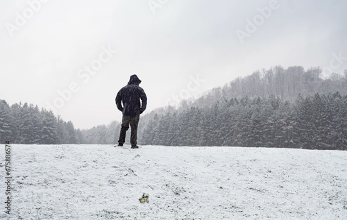 Картината върху платно Stunning winter background landscape, hiking winter activities, outdoors, authen