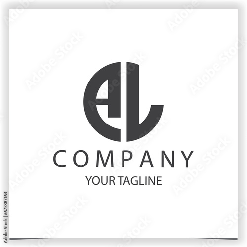 AL Logo monogram simple and modern circle black colour design template premium elegant vector eps 10