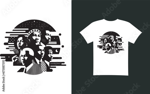 black history month Modern T-Shirt Design Free Vector