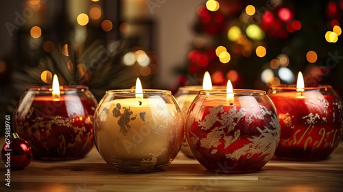 christmas candles and christmas decorations