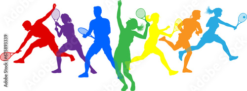 Silhouette Tennis Players Silhouettes Concept