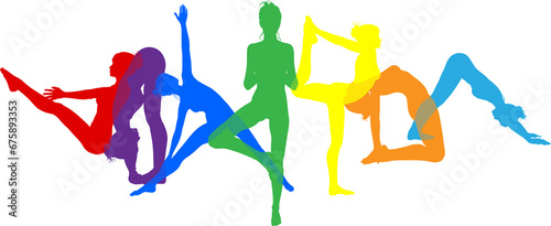 Yoga Pilates Poses Women Si...