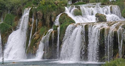 Waterfall, Krka Natural Park, Near Sibenik in Damaltia, Croatia photo