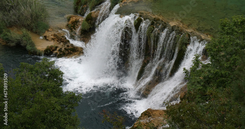Waterfall  Krka Natural Park  Near Sibenik in Damaltia  Croatia