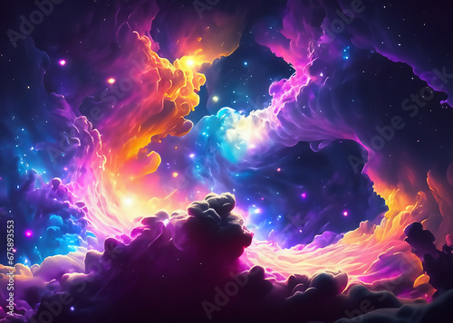 Nebula Abstract Wallpaper Background Generative AI