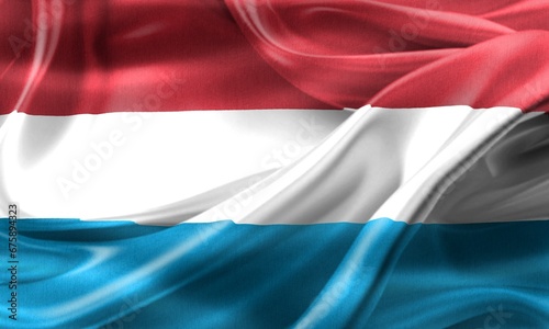 3D-Illustration of a Luxembourg flag - realistic waving fabric flag