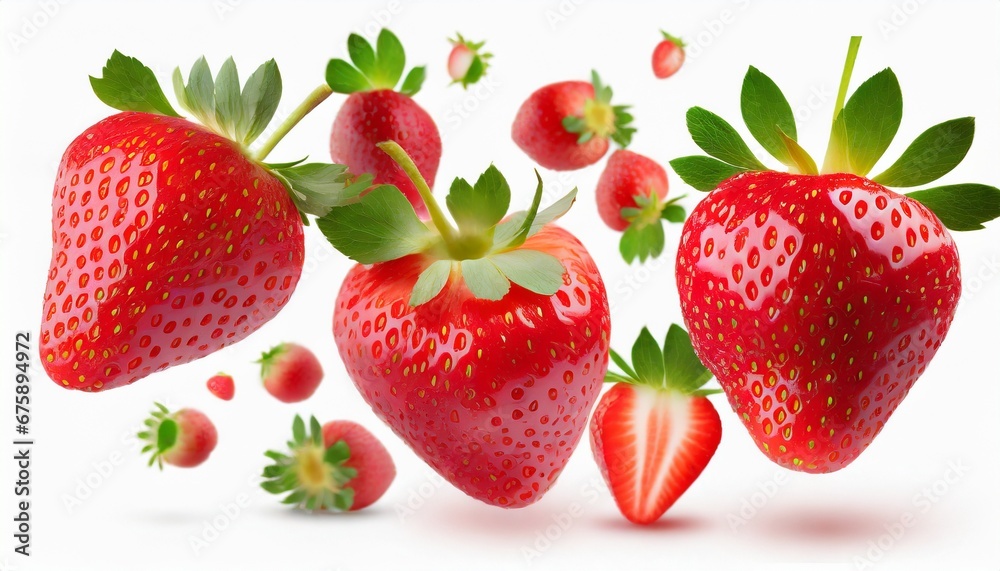 strawberries on white background strawberries on white background