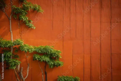 Tree Shadow on Orange Wall