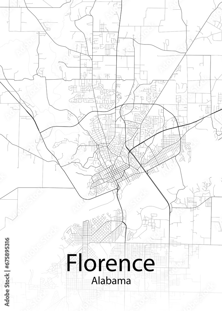 Florence Alabama minimalist map