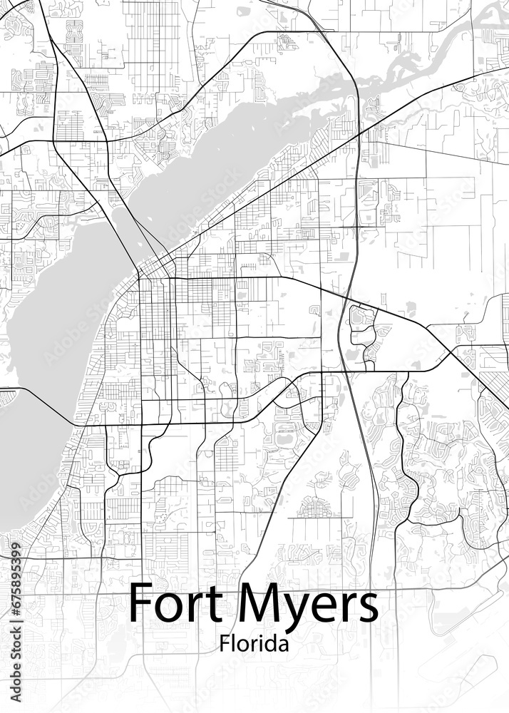 Fort Myers Florida minimalist map