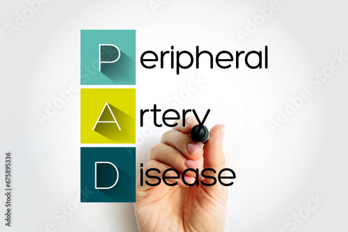 Canvas Print PAD Peripheral Artery Disease - circulatory problem in which narrowed arteries r