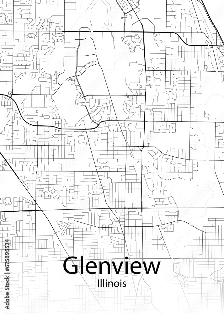 Glenview Illinois minimalist map