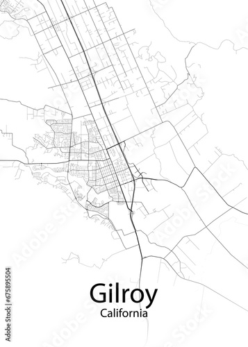 Gilroy California minimalist map photo