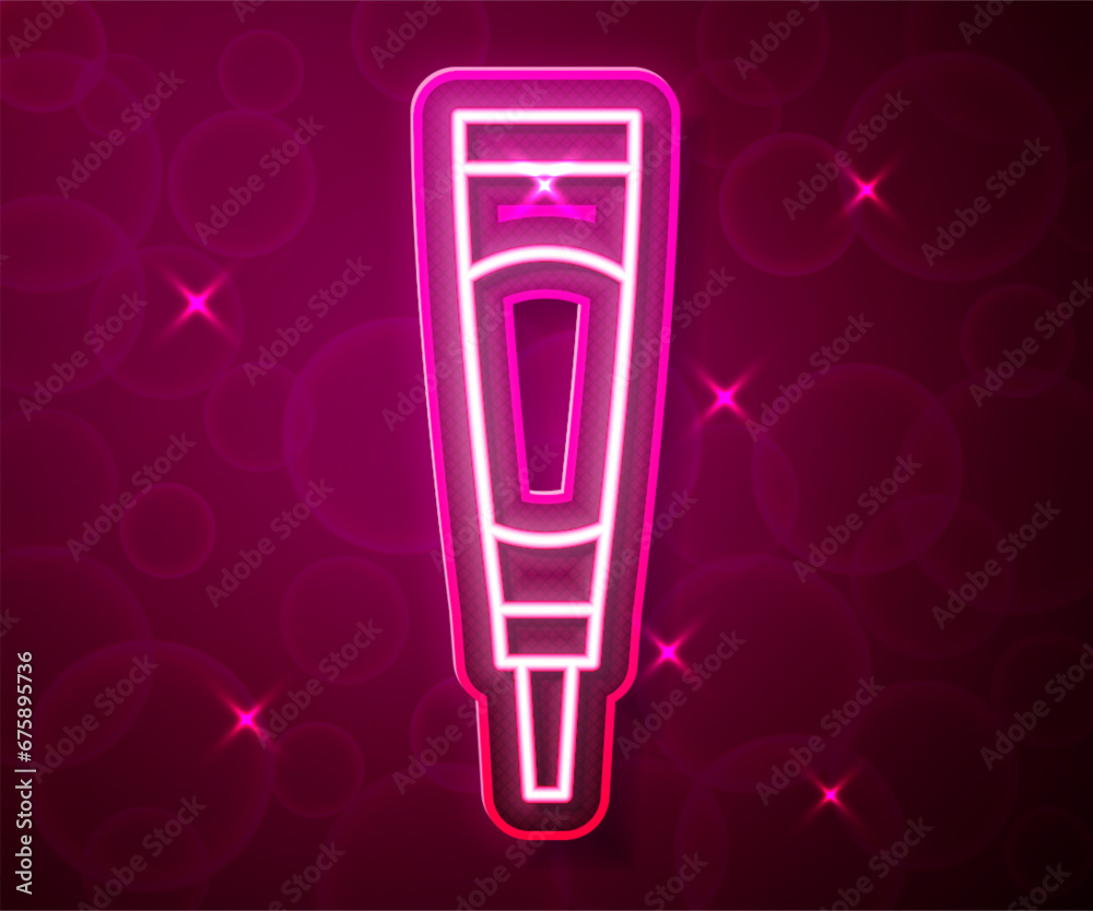 Glowing neon line Cream or lotion cosmetic tube icon isolated on red background. Body care products for woman. Vector Glowing neon line Cream or lotion cosmetic tube icon isolated on red background. Body care products for woman. Vector