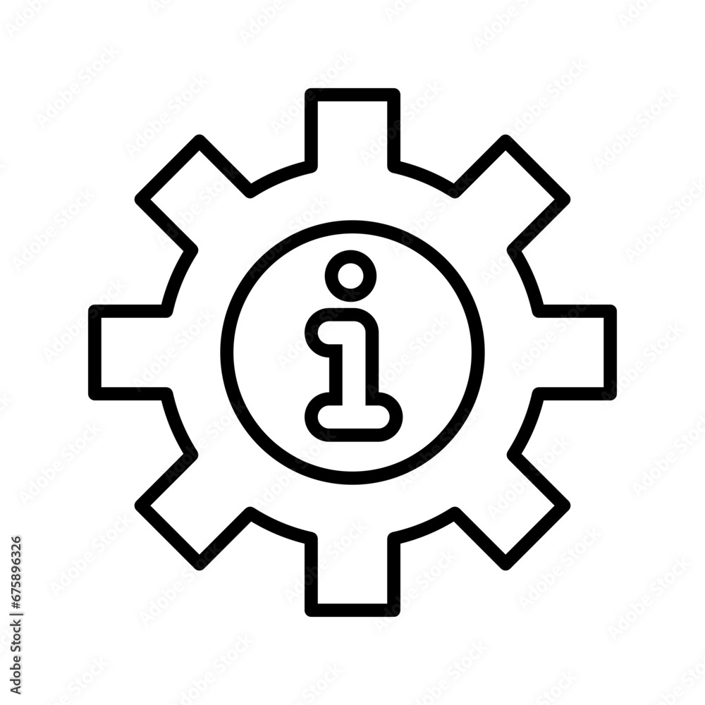 illustration of information settings, cogwheel and info icon vector illustration of information settings, cogwheel and info icon vector