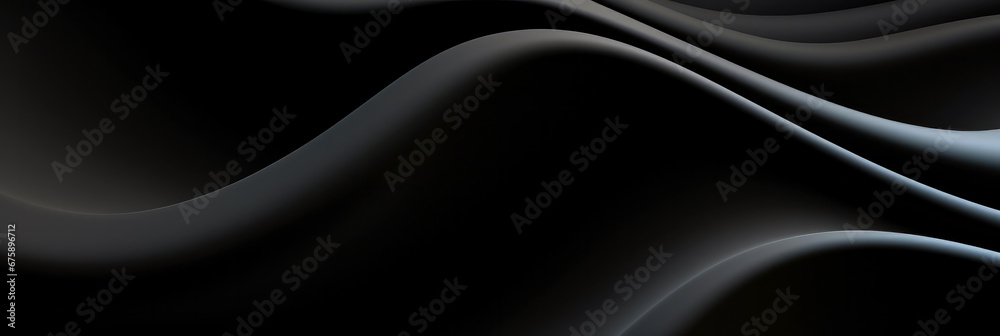 Obraz premium Lichtwellen auf schwarzem Hintergrund. Generiert mit KI