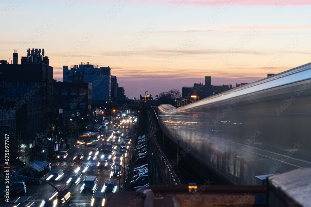 NYC subway moving train, public transportation copy space background image NYC subway moving train, public transportation copy space background image