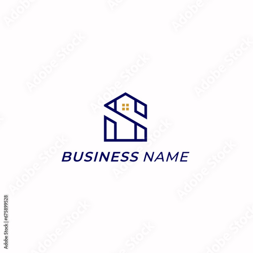 design logo combine letter S and home
