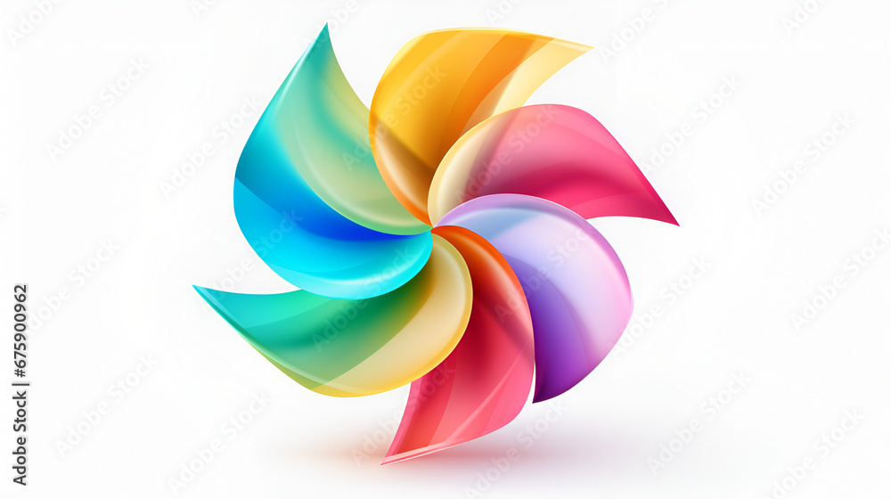 Fototapeta premium colorful pinwheel isolated on white