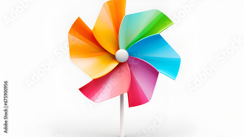 colorful pinwheel isolated on white photo