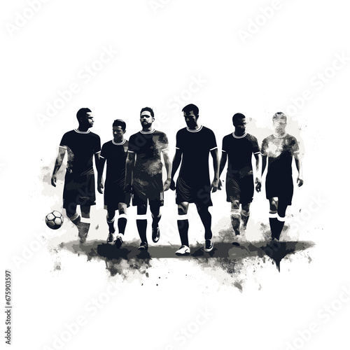 Silhouette of a male soccer team photo