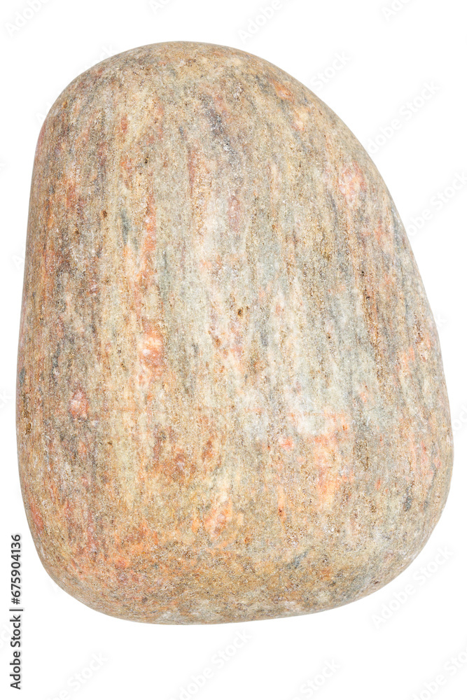 Fototapeta premium Top view of single red pebble