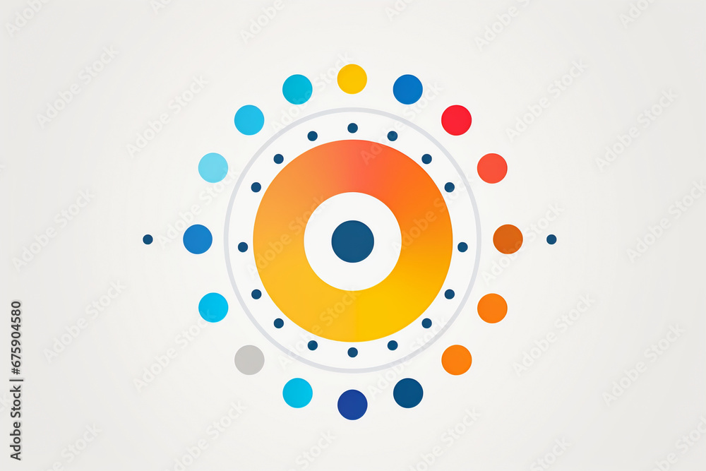 Geometric dot pattern with concentric circles and bright colors