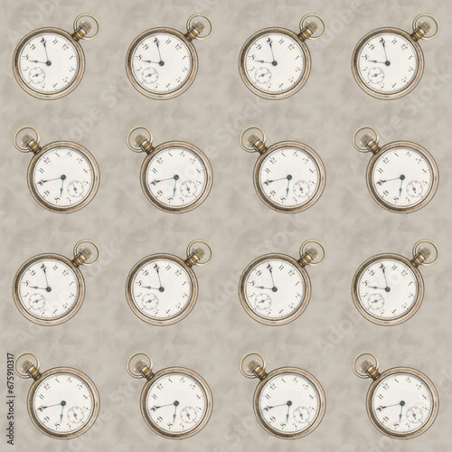 Old pocket watch pattern background that is seamless