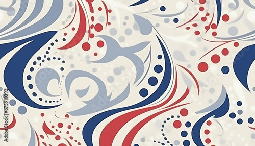 patriotic pattern and swirls simple flat vector sub 