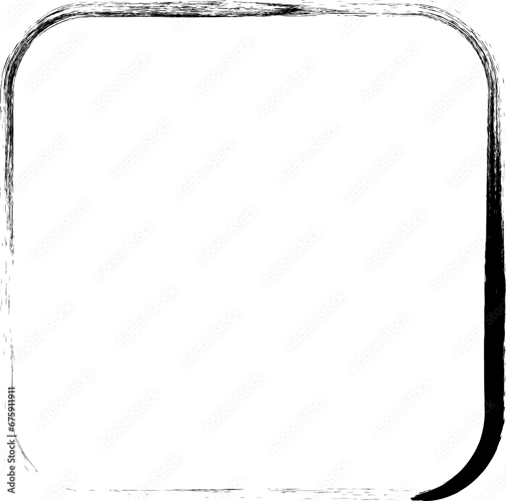Rounded square brush strokes. Grunge design frames Rounded square brush strokes. Grunge design frames