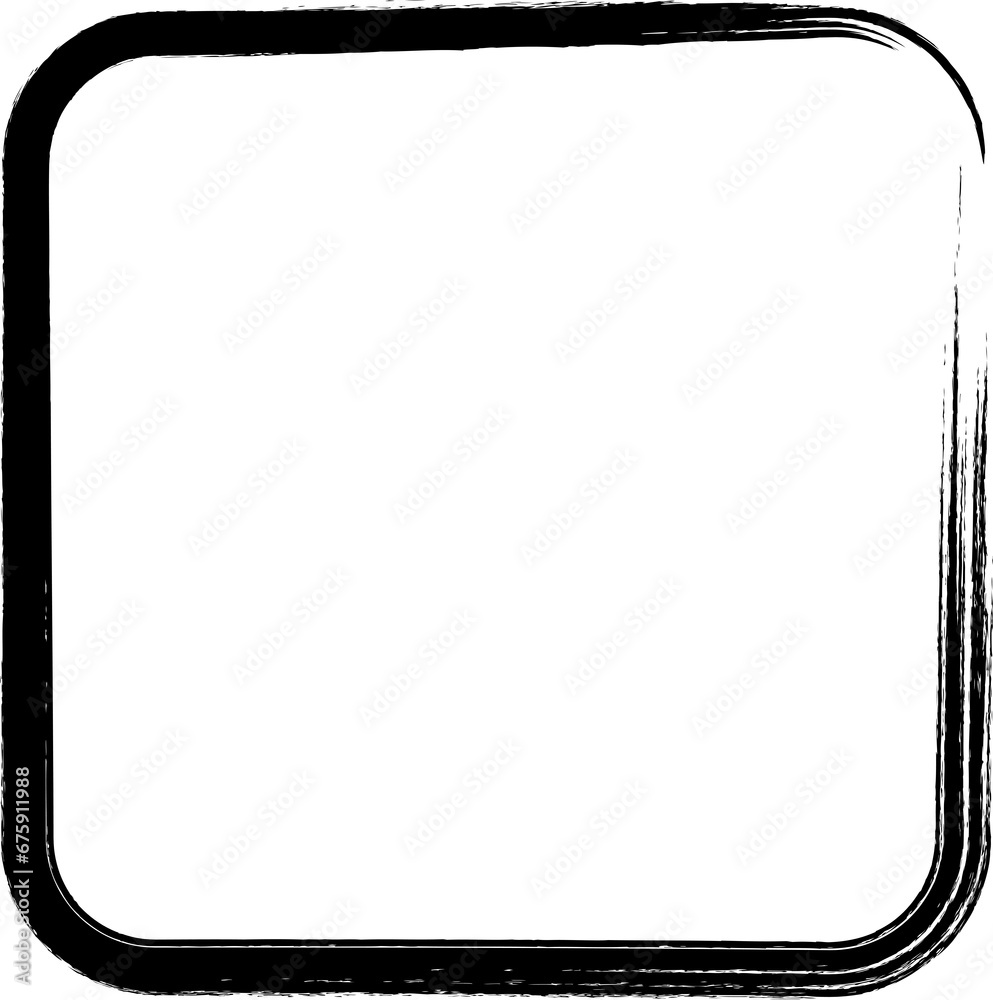 Rounded square brush strokes. Grunge design frames Rounded square brush strokes. Grunge design frames