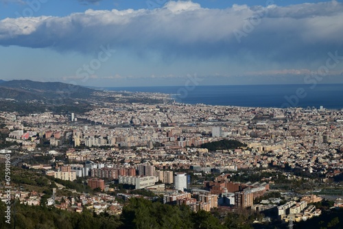 Scenic view of the Barcelona skyline. Spain. © Wirestock