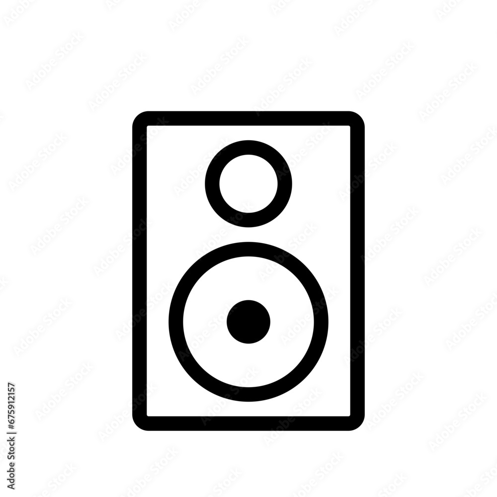 Speaker devices icon with black outline style. speaker, speech, public, business, conference, presentation, seminar. Vector Illustration Speaker devices icon with black outline style. speaker, speech, public, business, conference, presentation, seminar. Vector Illustration