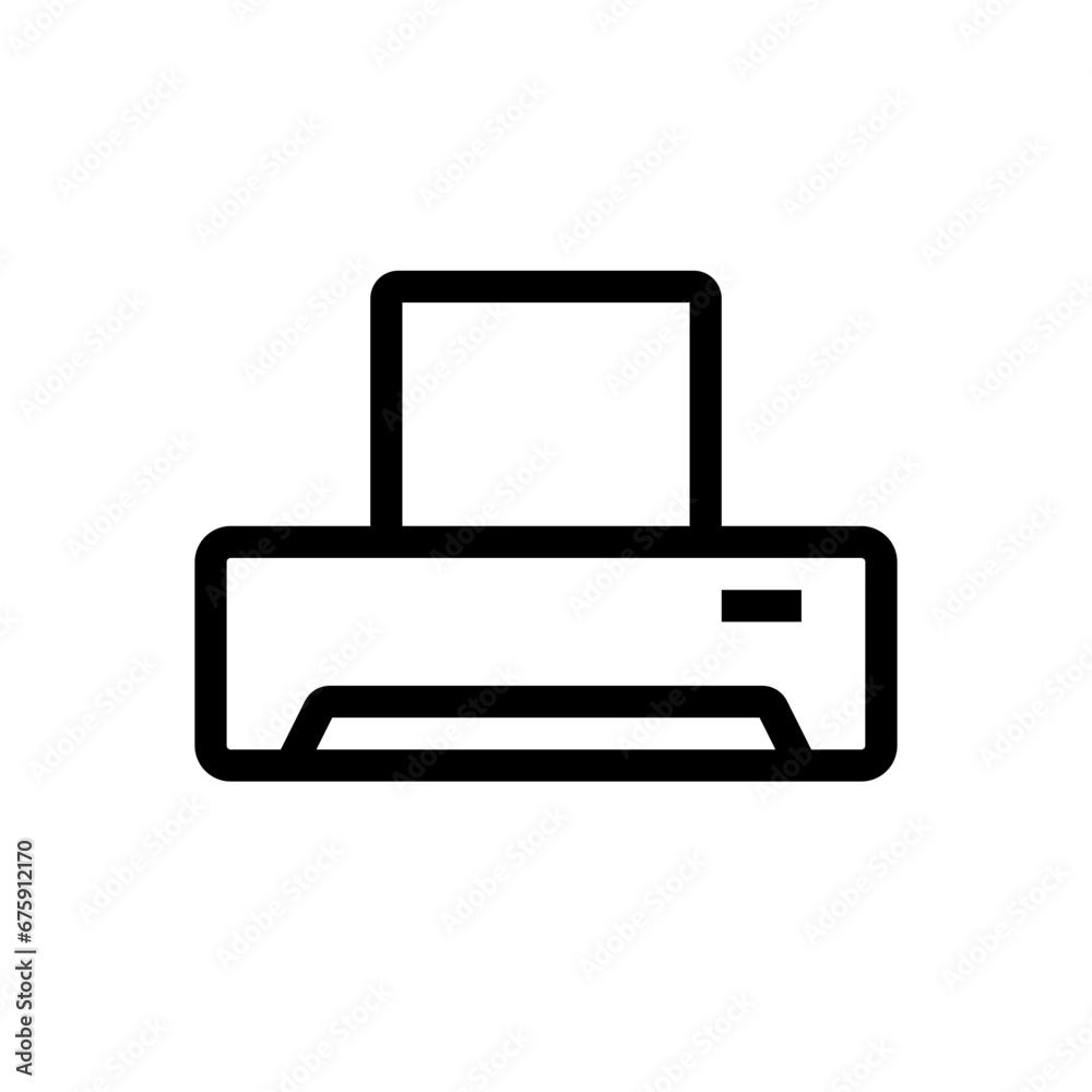 Printer devices icon with black outline style. print, machine, technology, printer, office, paper, document. Vector Illustration Printer devices icon with black outline style. print, machine, technology, printer, office, paper, document. Vector Illustration