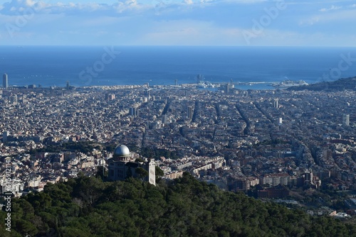 Scenic view of the Barcelona skyline. Spain. © Wirestock