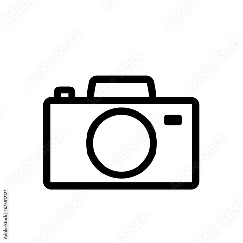 Camera devices icon with black outline style. camera, photography, photo, lens, equipment, digital, film. Vector Illustration