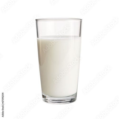 a glass of fresh milk isolated on a transparent background, a refreshment breakfast drink glass image PNG