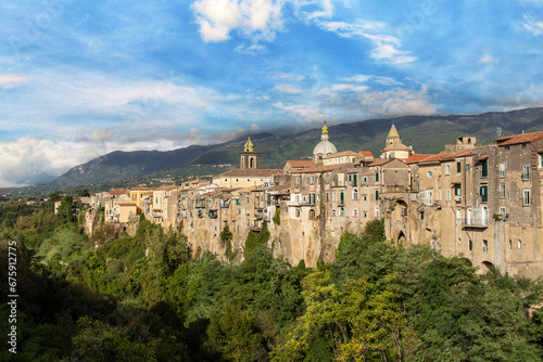 Sant'Agata de Goti, Italy - overlooking a dramatic cliff, Sant'Agata de Goti isone of the most beautiful villages in Southern Italy