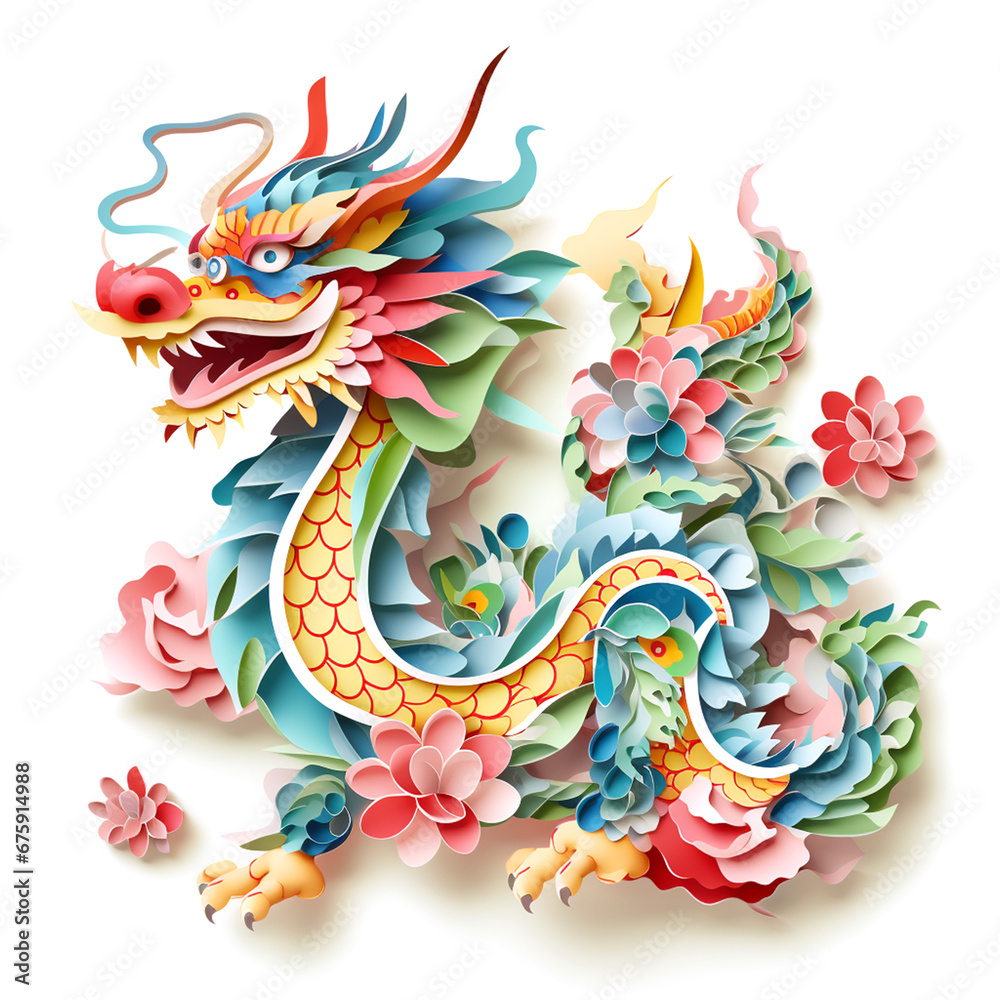 Obraz premium 立体的な龍のイラスト