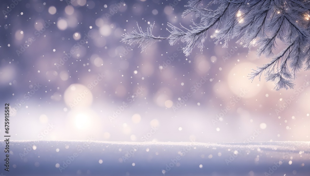 Christmas Tree and Snow. Snow-Covered Xmas Tree, Falling Snow, and Enchanting Bokeh Lights in the Background. Winter Background with Copy Space. Christmas Tree and Snow. Snow-Covered Xmas Tree, Falling Snow, and Enchanting Bokeh Lights in the Background. Winter Background with Copy Space.