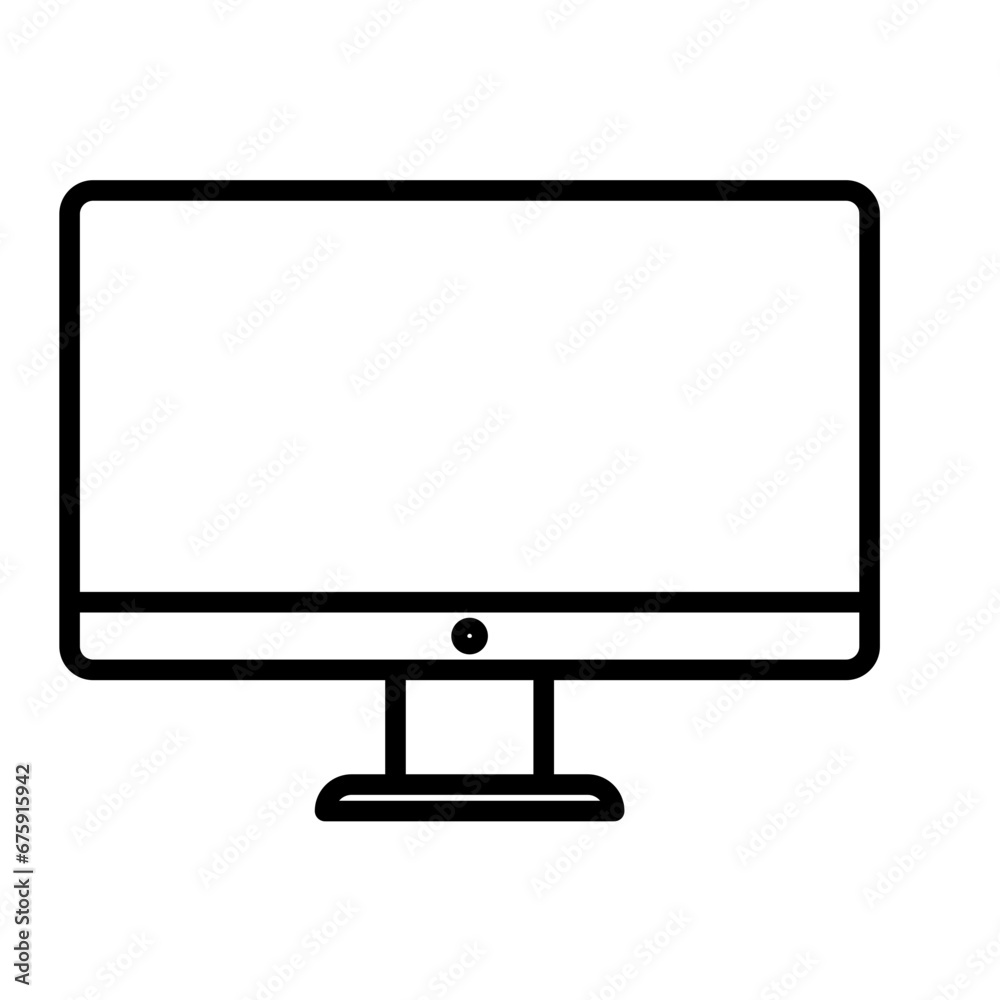 Monitor device icon with black outline style. technology, display, business, monitor, computer, screen, internet. Vector Illustration Monitor device icon with black outline style. technology, display, business, monitor, computer, screen, internet. Vector Illustration