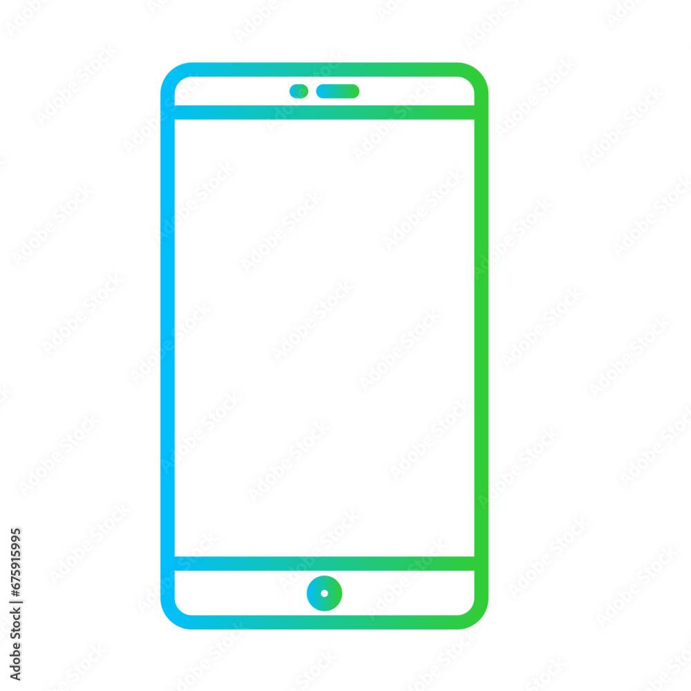 Handphone device icon with blue and green gradient outline style. smartphone, mobile, phone, screen, technology, smart, device. Vector Illustration Handphone device icon with blue and green gradient outline style. smartphone, mobile, phone, screen, technology, smart, device. Vector Illustration