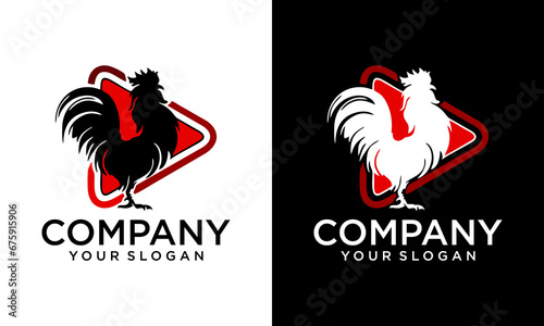 Rooster head logo vector icon symbol illustration design.Rooster chicken cock. Abstract vector illustration