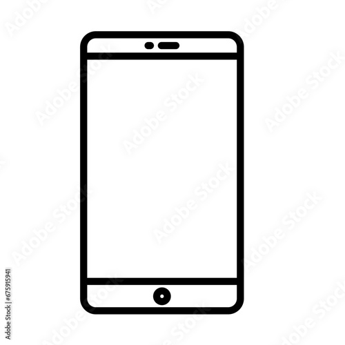 Handphone device icon with black outline style. smartphone, mobile, phone, screen, technology, smart, device. Vector Illustration