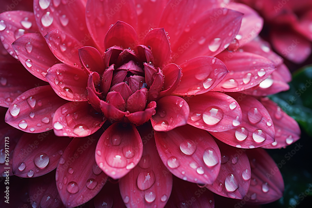 Pink flower water drops on it generated.AI Pink flower water drops on it generated.AI