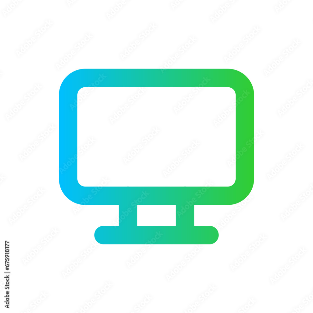 Monitor devices icon with blue and green gradient outline style. technology, display, business, monitor, computer, screen, internet. Vector Illustration Monitor devices icon with blue and green gradient outline style. technology, display, business, monitor, computer, screen, internet. Vector Illustration