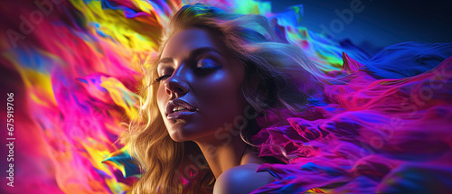 Sensual Euphoria - A Colorful Attractive Women - MDMA - Cannabis - Drugs, Perfect for Screensavers and Desktop Backgrounds